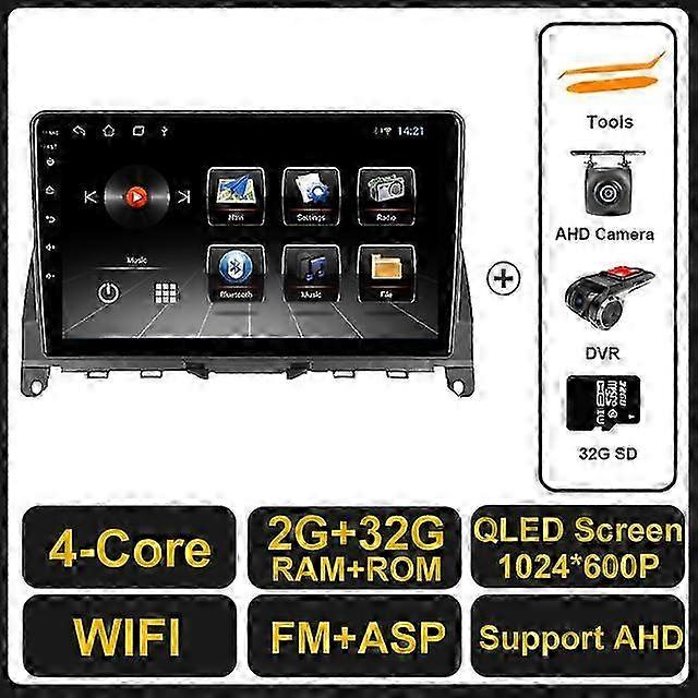 Android 11 Car Radio Stereo Multimedia Navigation GPS Video Player for Suitable for Certain Brand C Class 3 W204 S204 2006 - 2011 with Carpl