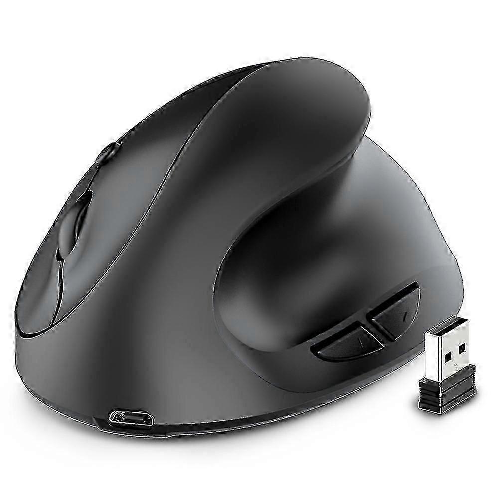Ergonomic Vertical Mouse Rechargeable Wireless USB 2.4G for Computer Laptop Gaming Mouse Black