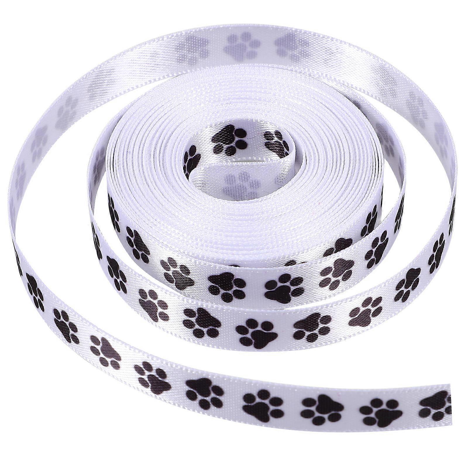 present Wrapping Material Dog Paw Pattern Polyester 5.50X5.00X1.00CM Pet Lovers 2 Rolls