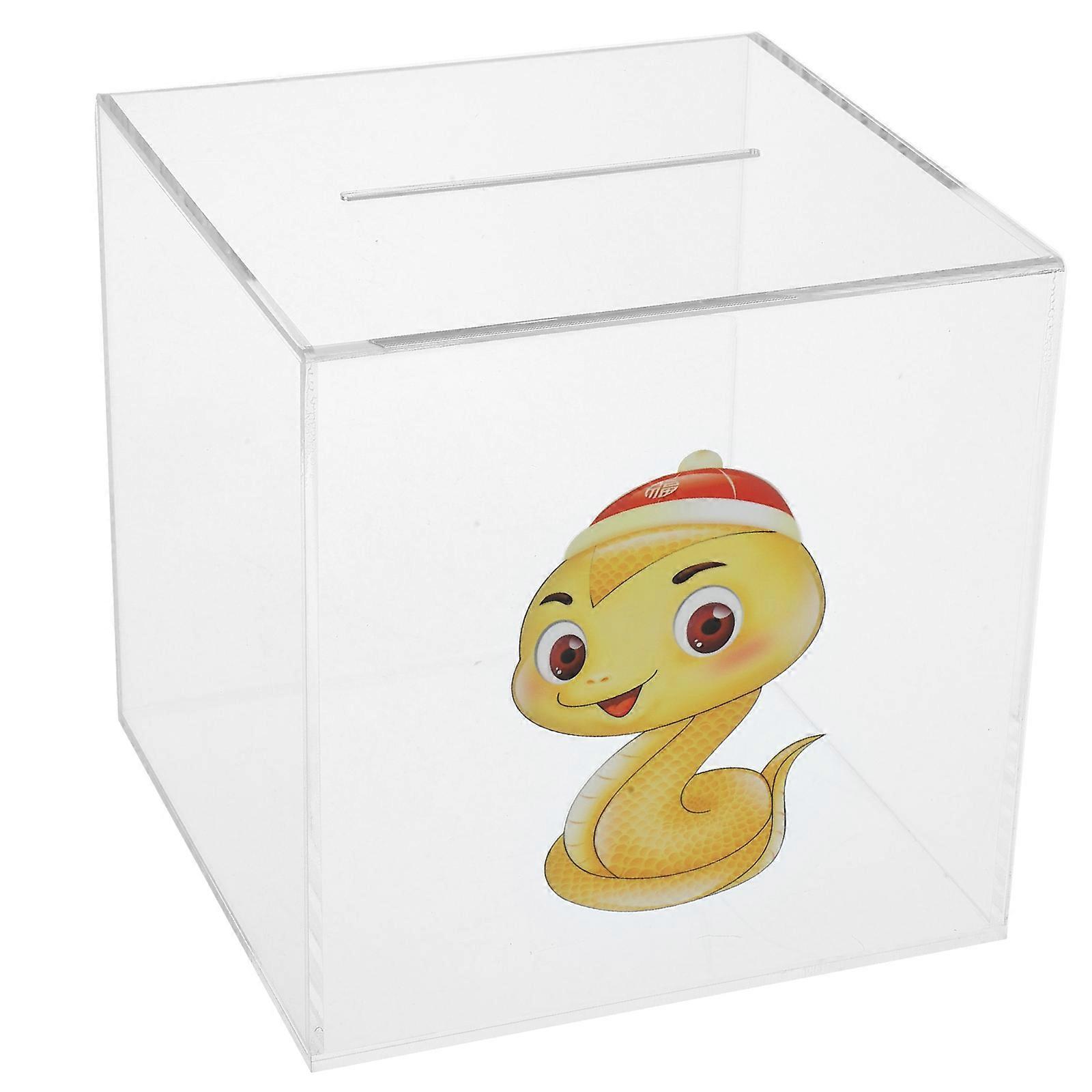 Reusable Savings Box Acrylic Clear Money Saving Box Transparent Piggy Bank 1Set