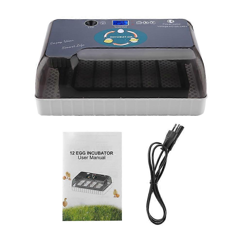 12 Eggs Incubator Hatcher Household Digital Automatic Hatching Machine US Plug 110V