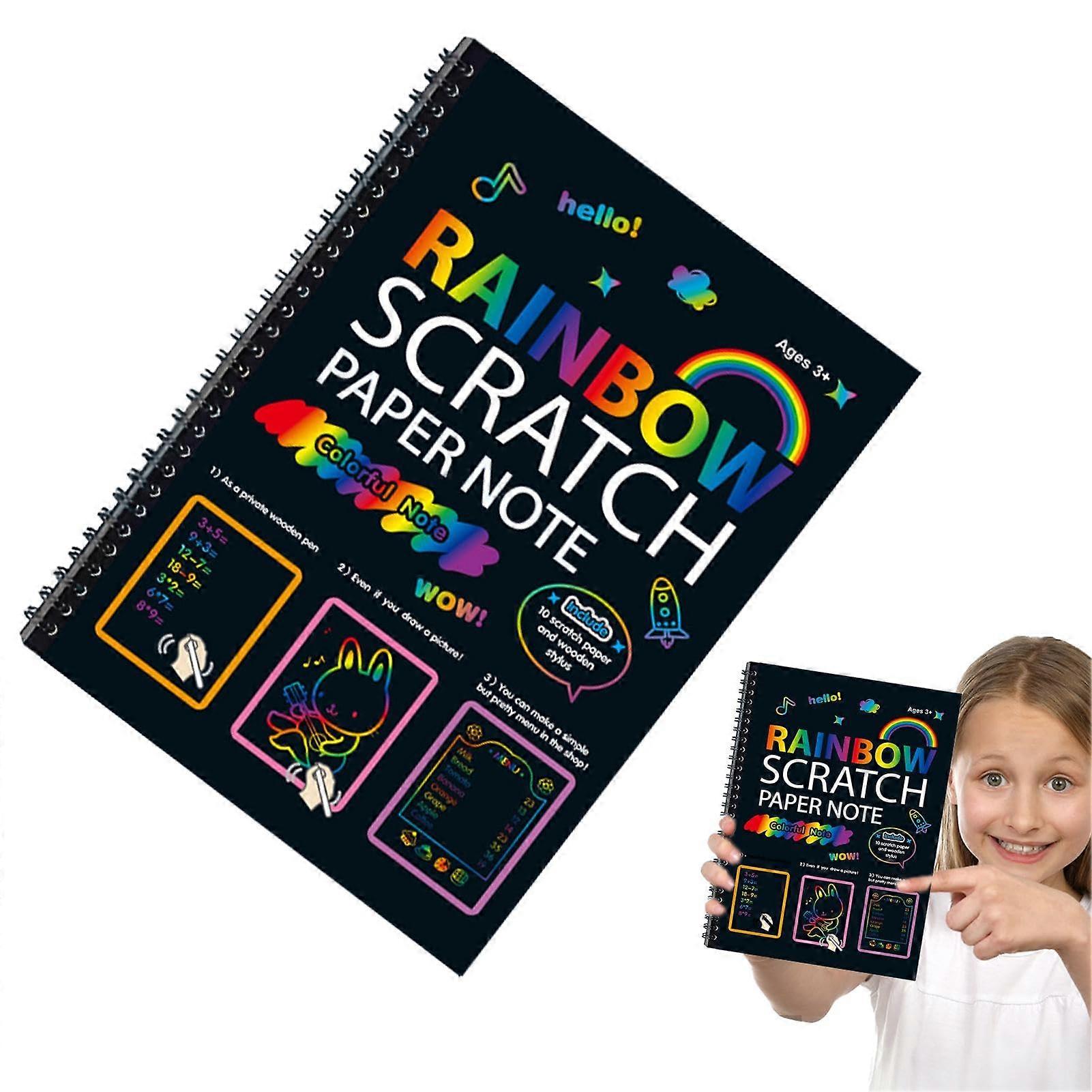 Scratch Rainbow Art for Kids - Mini Scratch Notes Magic Scratch Paper Set, Colorful Arts Crafts Stocking Fillers