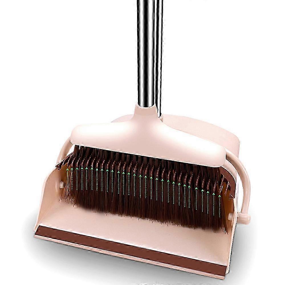 4-Section Handle Broom and Dustpan Set for Home, Kitchen, Office Use