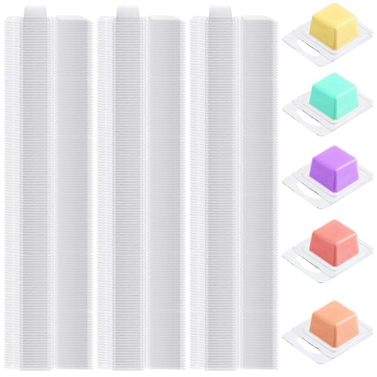 150 PCS Clear Plastic Clamshells for Wax Melts, Empty Containers for Wickless Candles and Soap Making