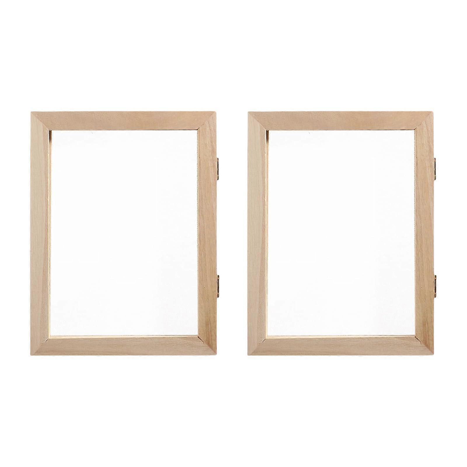 2pcs Wood Paper Making of Shapes Screen Handcrafted Craft Frame for Recycled Paper Art Projects and Creative Gift Giving