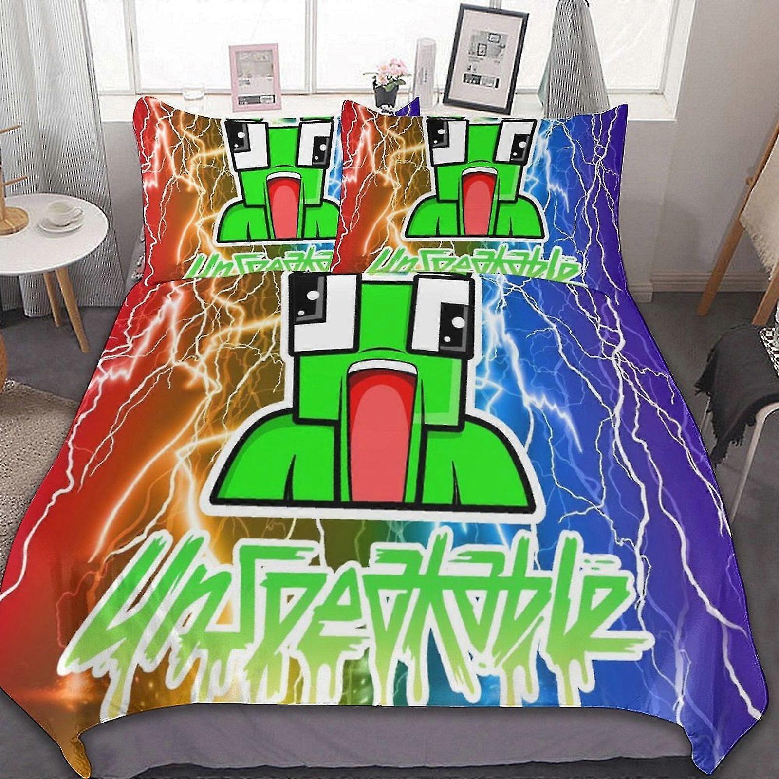 Conjuntos de cama de microfibra com impressão 3D, conjunto de edredom leve de 3 peças, inclui capa de edredom e 2 fronhas para crianças