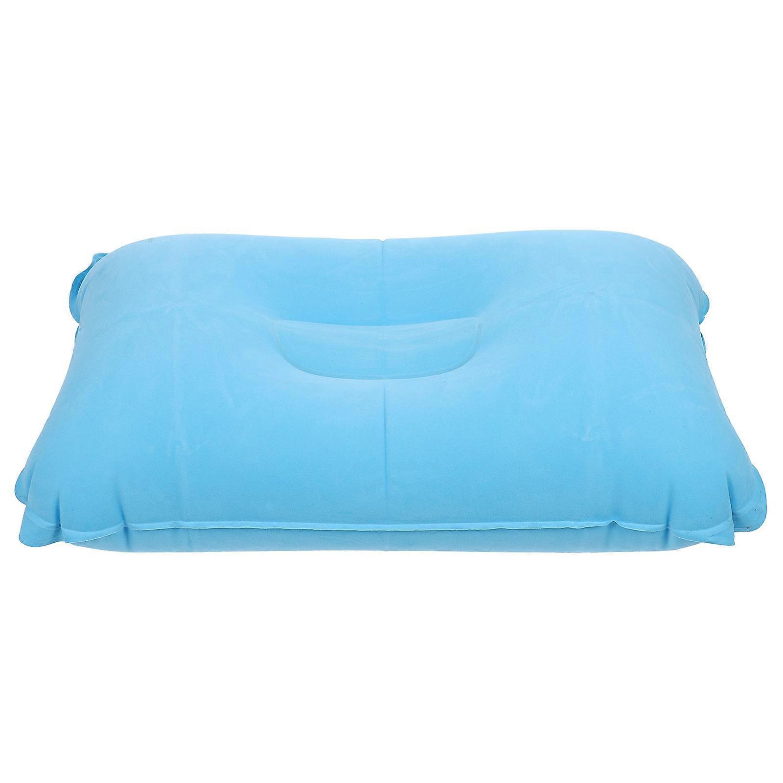Inflatable Camping Pillow Thickened Lightweight Travel Pillow for Neck Comfort, PVC Flocking Material for Outdoor Adventures and Relaxation