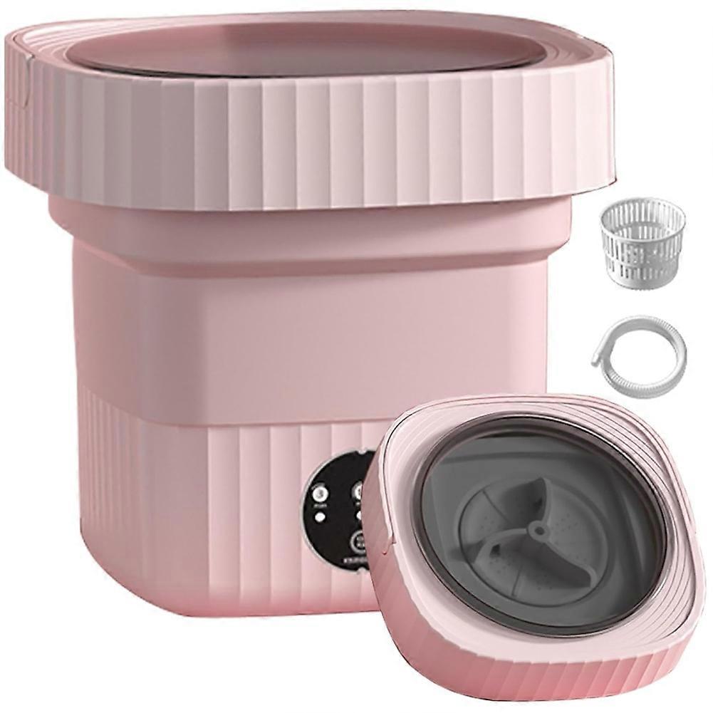 6L Mini Washer with Drain Basket Foldable Washing Machine for Apartment Dorm Trave for Deep Cleaning Underwear B EU Plug