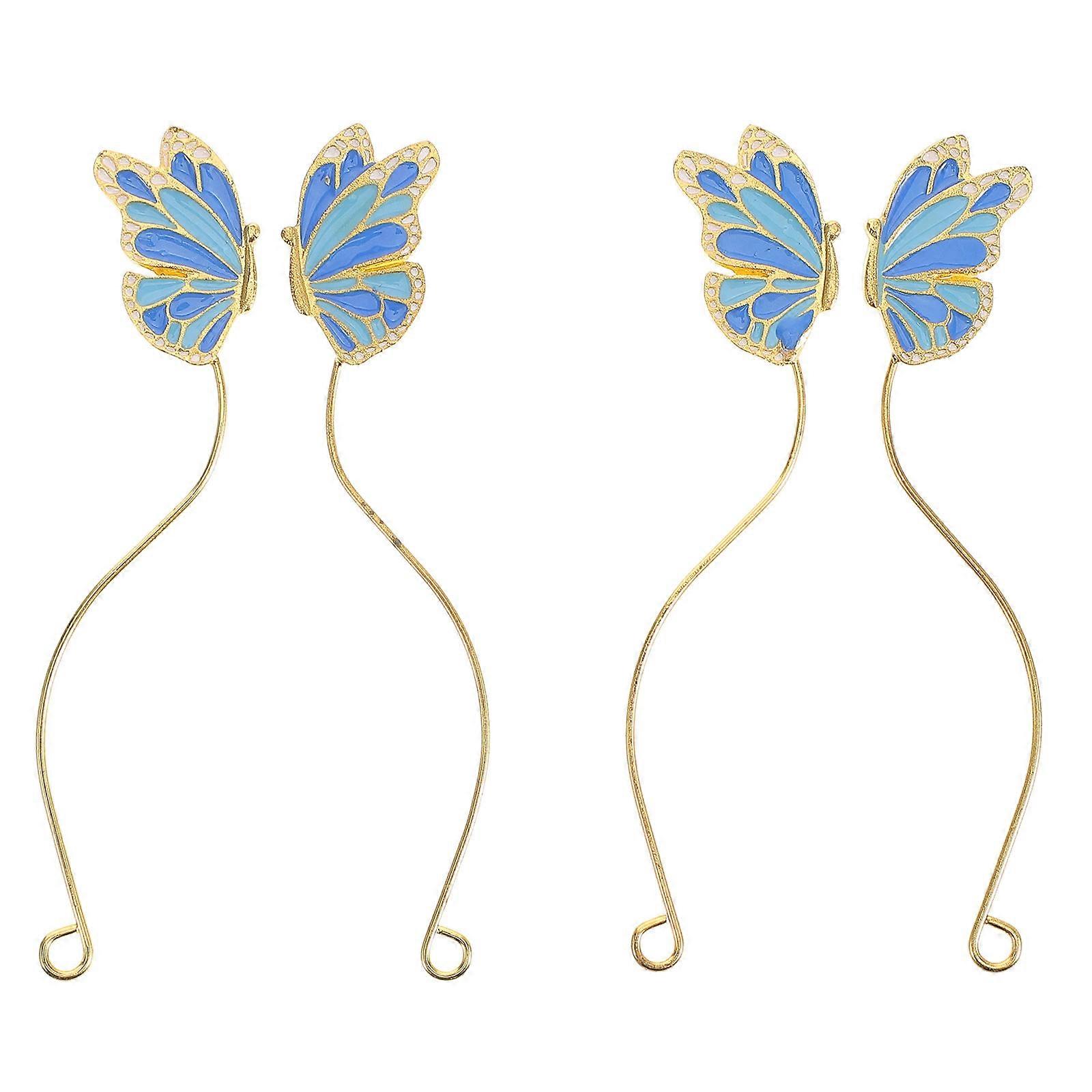 Large Eyelash Model Display Stand Butterfly Shape Alloy Material For Beauty Salon Tools 2Pairs