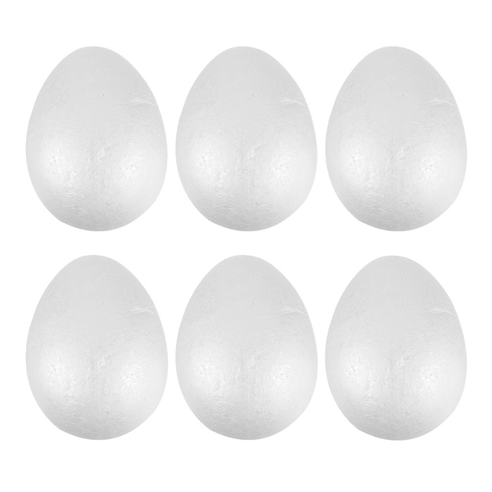 Simulation Egg Models Diy Blank Eggs Foam Photography Prop 6Pcs