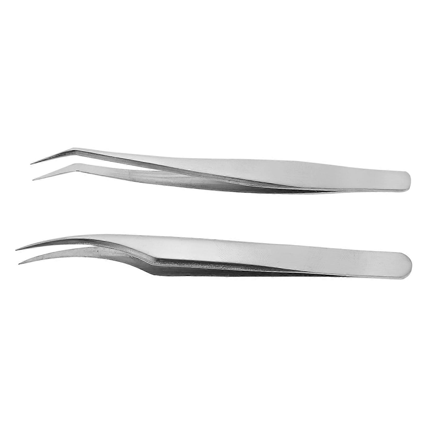 Stainless Steel Eyelash Tweezers Fine Tweezers for False Eyelashes Eyelash Extensions and Eyelash Care Tools