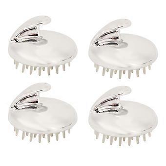 4pcs silicone cuir chevelu masseur shampooing brosse massage imperméable portable hommes femmes douche cuir chevelu épurateur pour voyage à la maisonYMMR)
