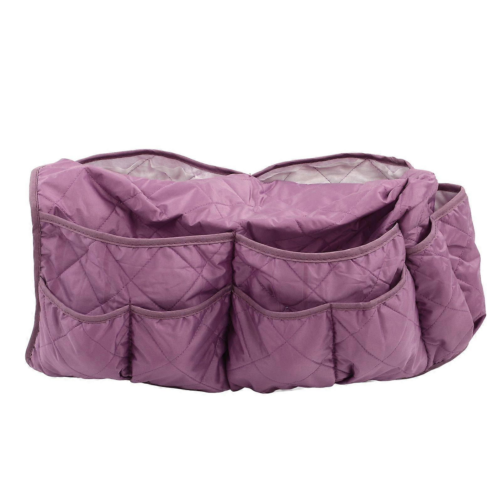 Sofa Armrest Storage Bag 14 Pockets Large Capacity Waterproof Bedside Storage Hanging Organiser for Remote Control Phone Purple YMHC