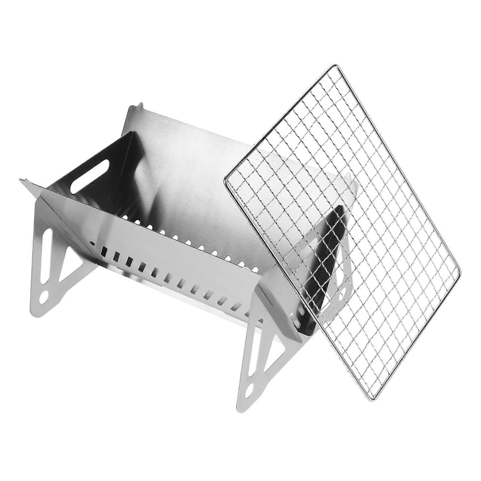 Foldable charcoal grill, portable grill for camping, outdoor BBQ, compact and lightweight, easy grilling adventures on the go.