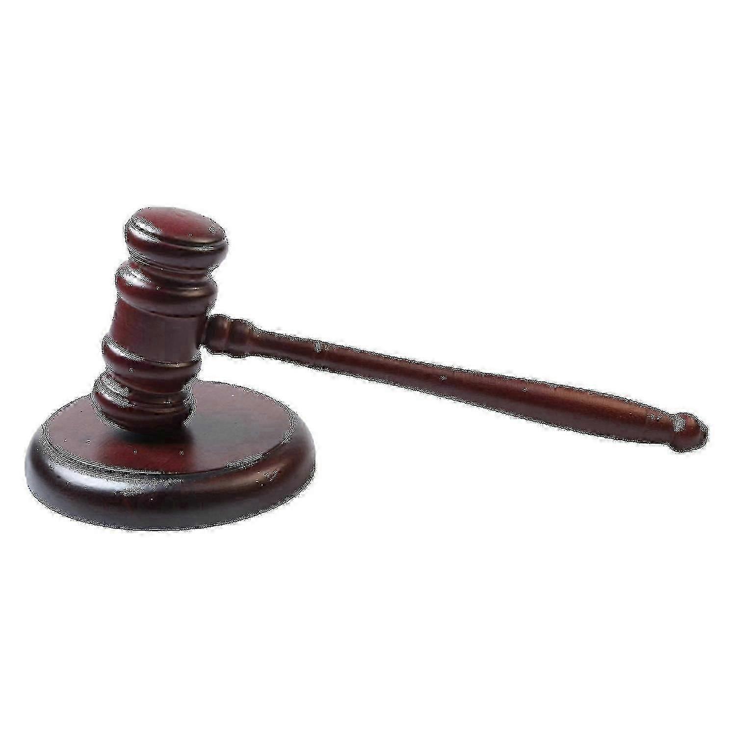 Wooden Gavel & Sound Block Set - Round Hammer for Judge & Lawyer Use - Perfect Courtroom Accessory for Legal Professionals