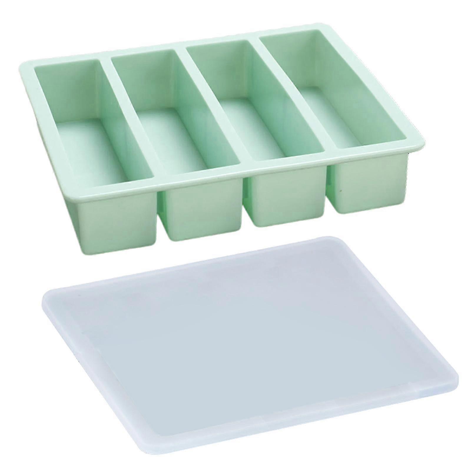 4 Grids Ice Cube Tray with Lid - Convenient Ice Maker Mould for Clear Beverages & Storage Box for Chilled Drinks