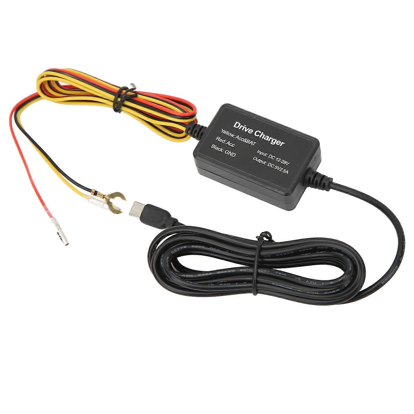 Dash Cam Hardwire Kit 12V‑28V to 5V USB Adapter Overheating Protection for Mirror Cam GPS Navigator Radar Detector TYPE C 