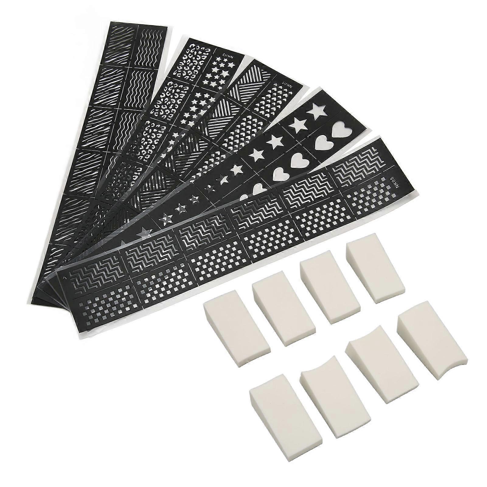 ネイルアート印刷テンプレートプロフェッショナル3D DIYデコレーション中空ステッカーネイルソフトスポンジ