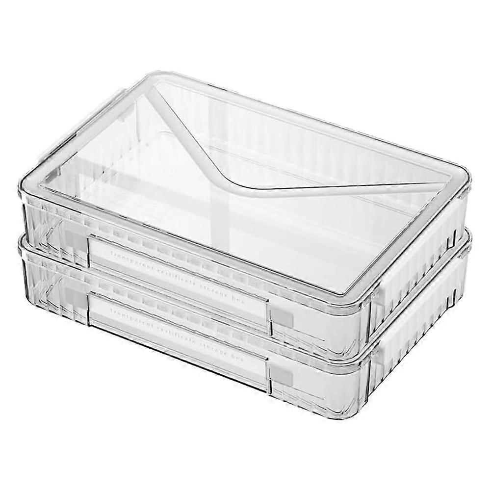 2 pieces 8.5 x 11 paper storage, transparent plastic organizer for A4, portable project case, art organizer