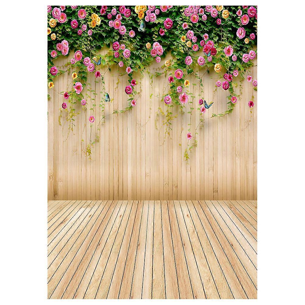 Floral Backdrop Photo Studio Background Cloth Seamless Wrinkle-Free Rectangular 90x150cm 1Set