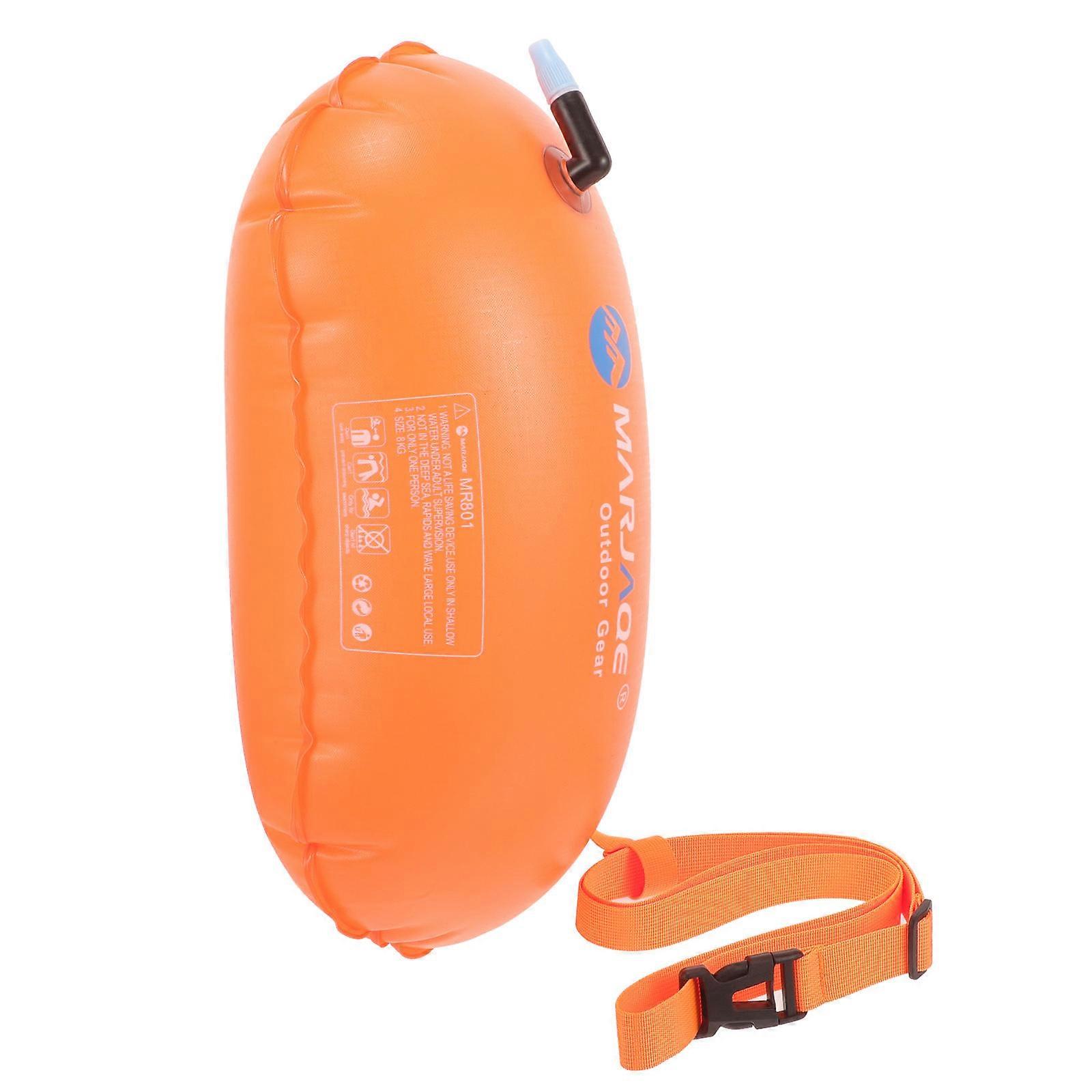 Swimming Bag Swim Buoy Inflatable Safety Float For Open Water Swimming Swimmers Snorkelers Orange 1Pack