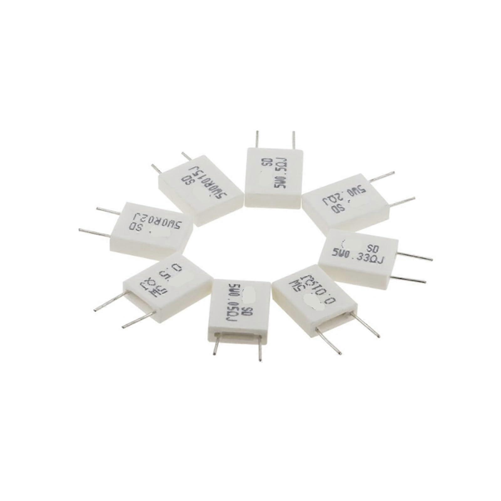 10pcs R56 5W NonInductive Ceramic Cement Resistor 0.01 R 0.015 0.022 0.025 0.02 0.033 0.047 0.05 0.1 0.15 0.2 0.25 0.5 1 Ohm (Size: 0.015 Ohm)