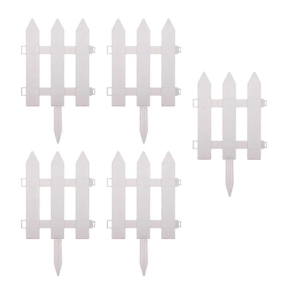 Decorative Garden Fences Plastic Decor For Lawn Flowerbeds Outdoor Garden Color 11.4×9.6×0.4in 5Sets