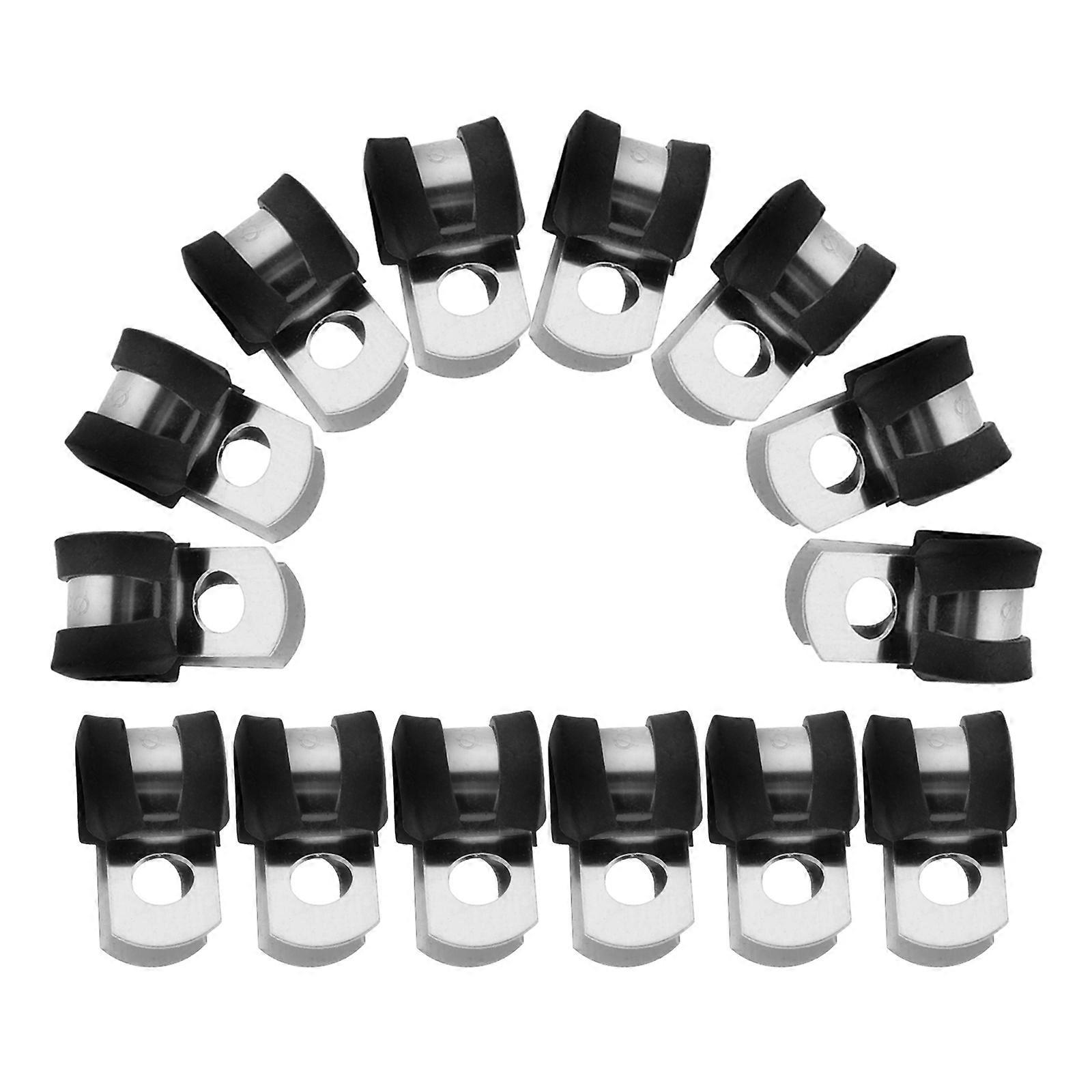 Stainless Cable Clamp With Rubber For Securing Tubes General Users 3/16 Inch 20Pack