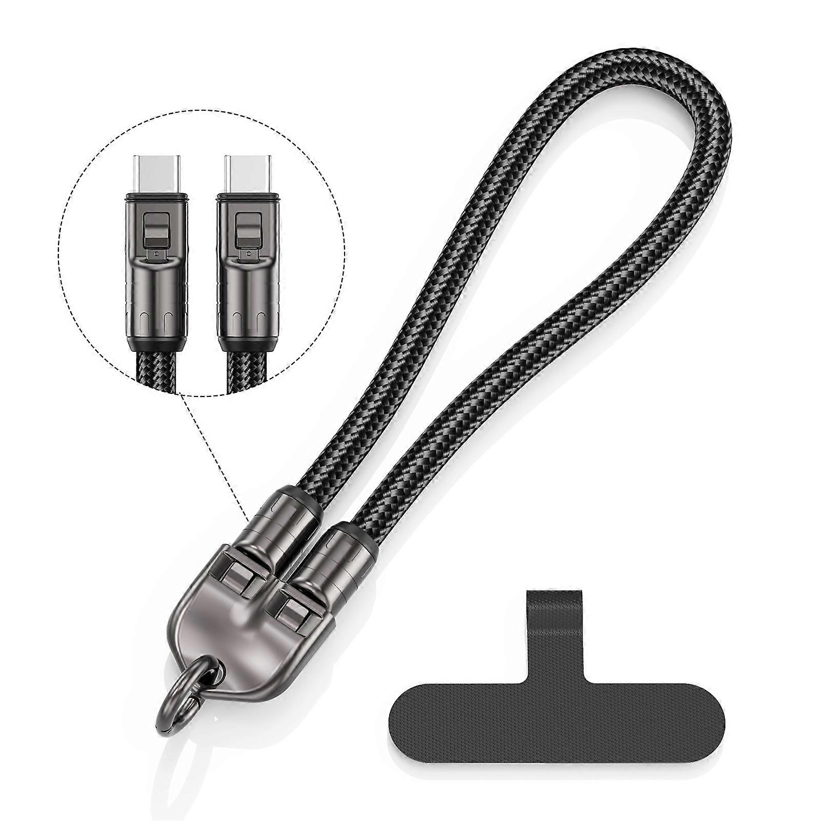240W USB-C Charging Cable & Phone Lanyard 2-in-1, High-Speed Charger with Anti-Theft Design for Convenient Mobile Charging