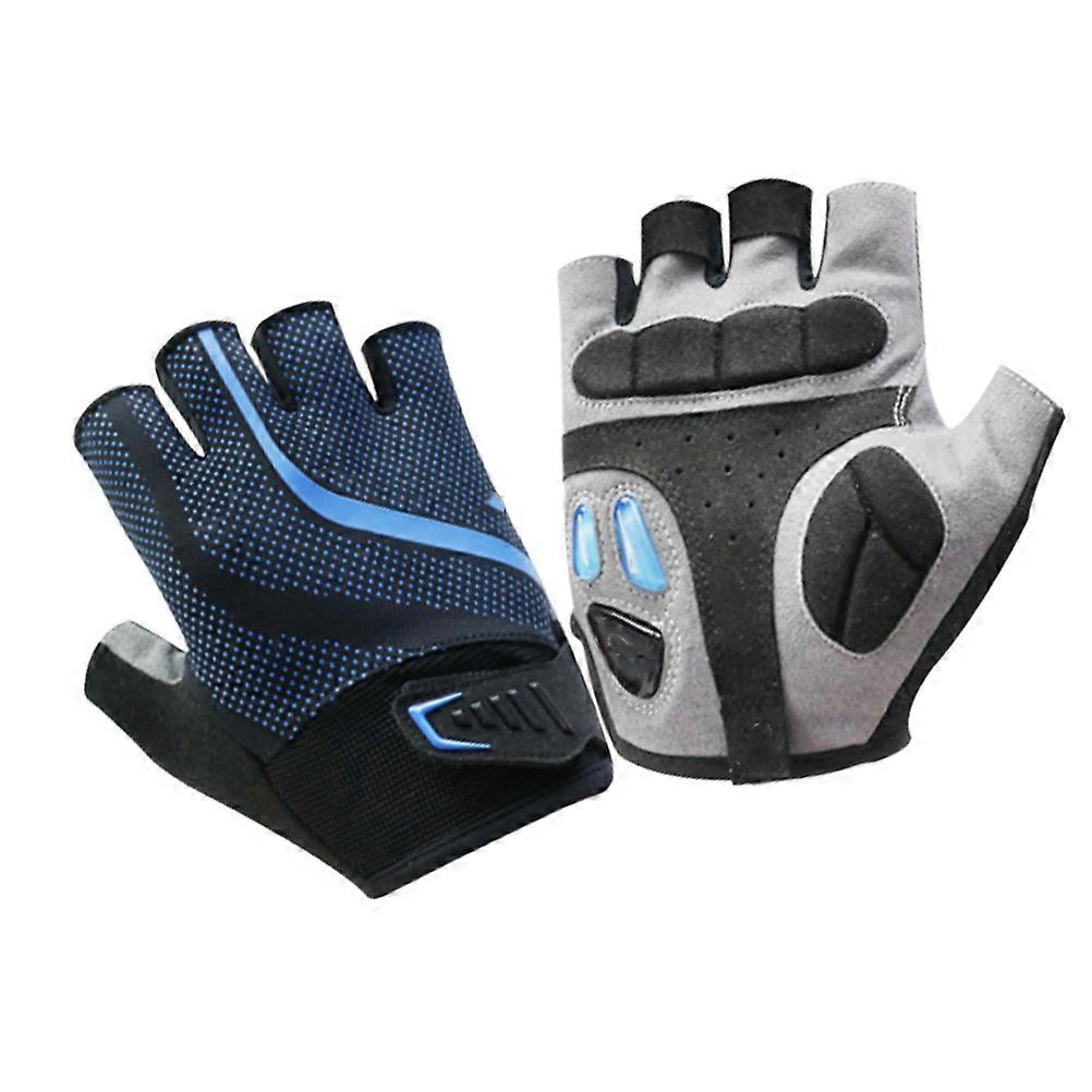 Breathable Half Finger Cycling Gloves for Men Women – Slip Resistant Grip Comfortable Shockproof Design for Outdoor Riding – XXL Blue