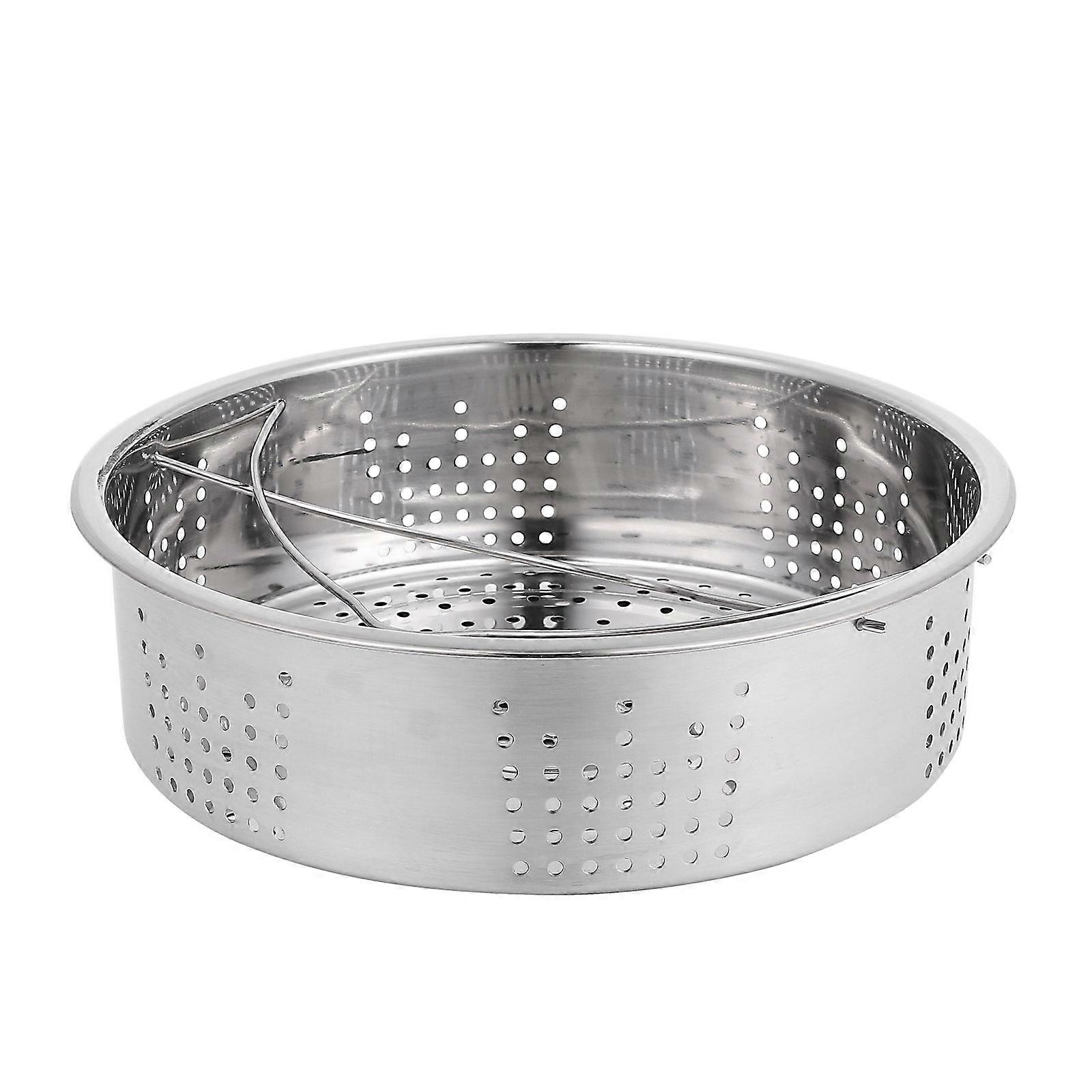 Stainless Steel Steamer Basket with Double Handles for Rice Cookers and Steamers, Practical Kitchen Steaming Bowl