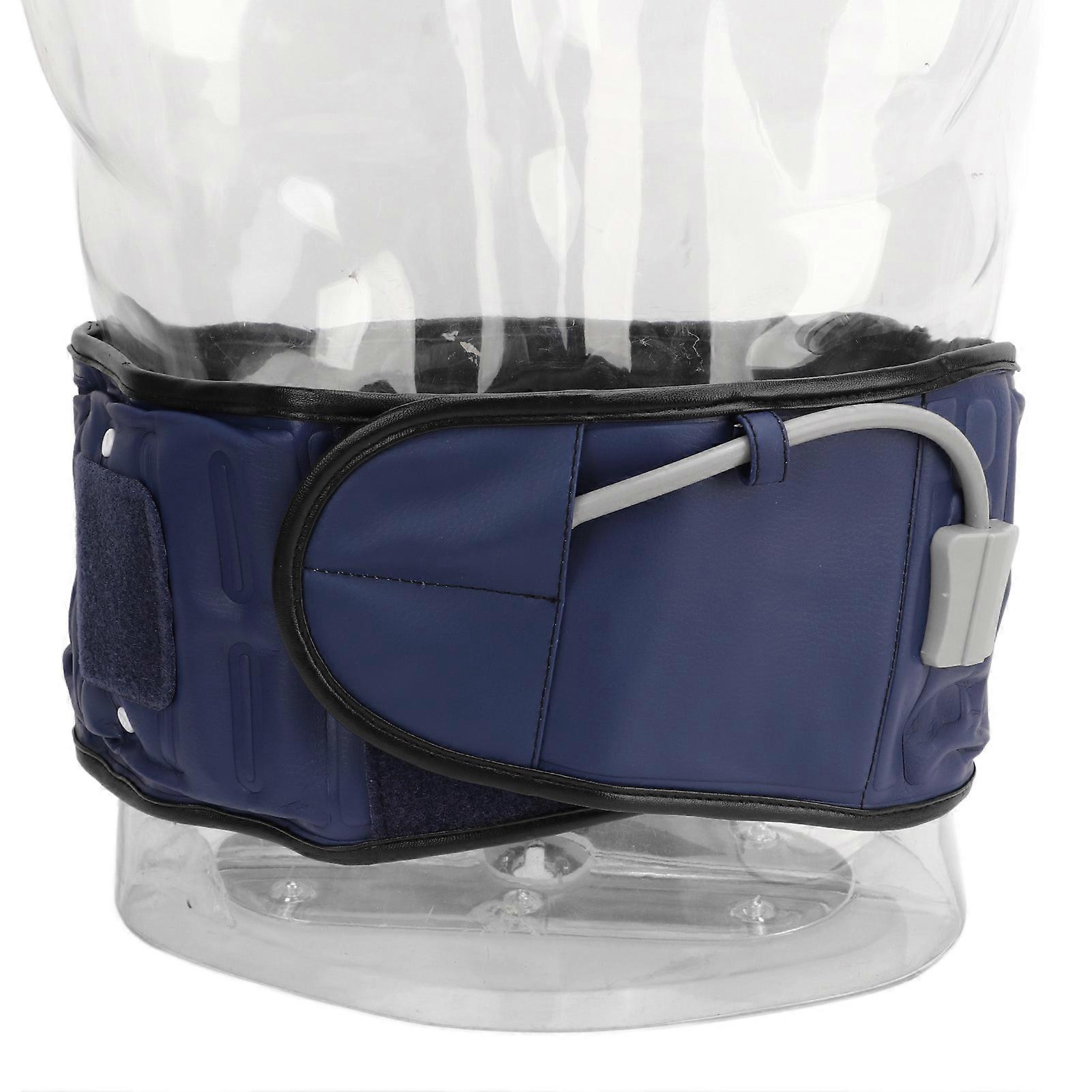 Inflatable Lumbar Traction Belt Lightweight Adjustable Decompression Lower Back Brace Blue 