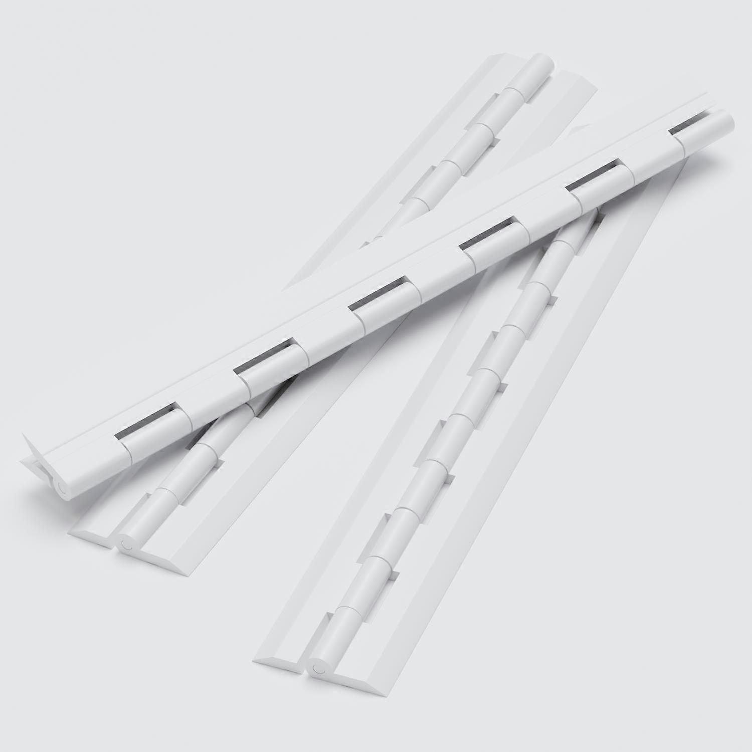 3x White Acrylic Hinges, 300mm, Piano Hinges