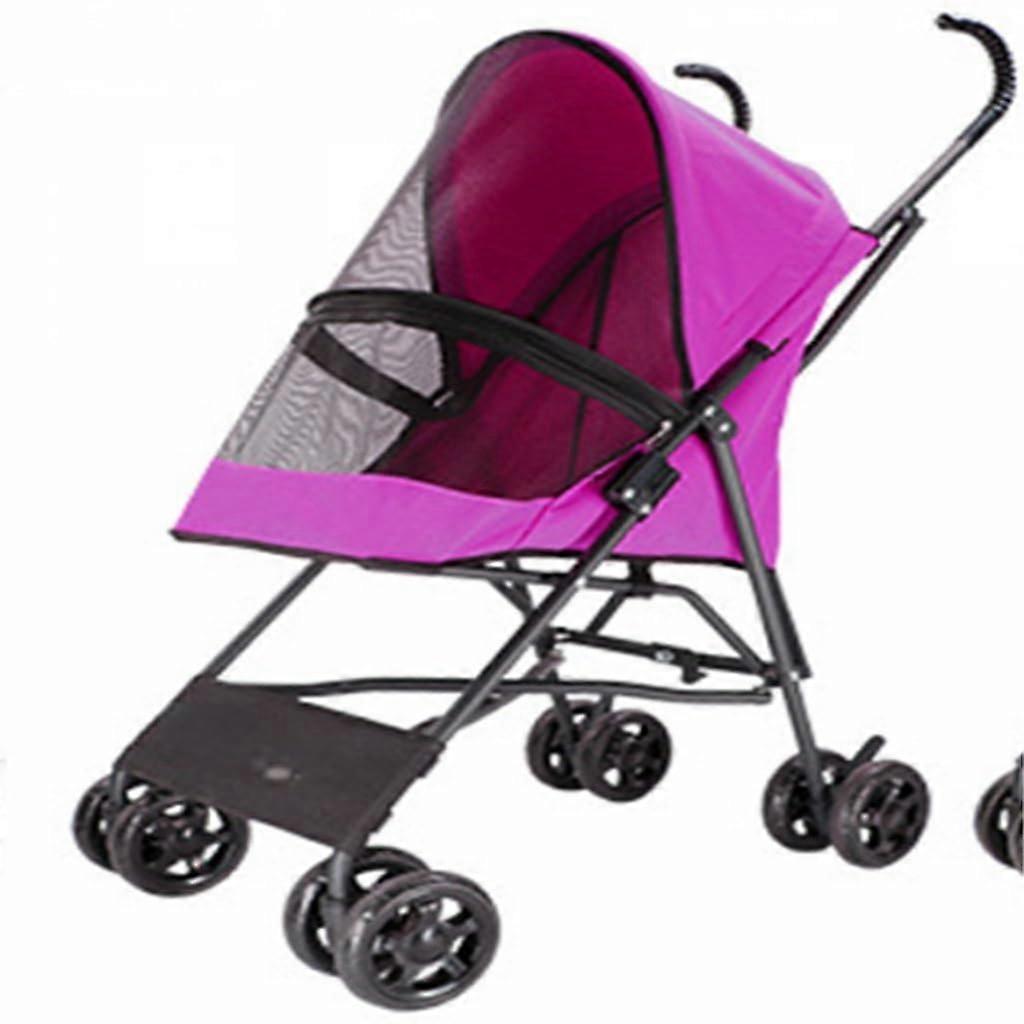 Pet Stroller for Small Medium Dogs and Cats, Detachable Foldable Lightweight Design, Pink, 9 cm L x 9 cm W x 43 cm H