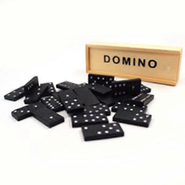 28pcs/set Wooden Domino Block Board Game Portable Travel Table Game Domino Toys For Children