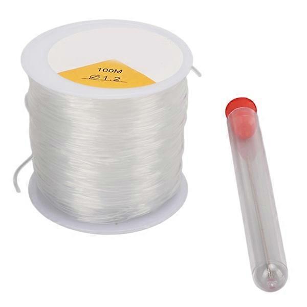 1.2mm Crystal Thread DIY Craft Transparent Elastic Round Clear Cord with 2 Beading Needles for Sewing
