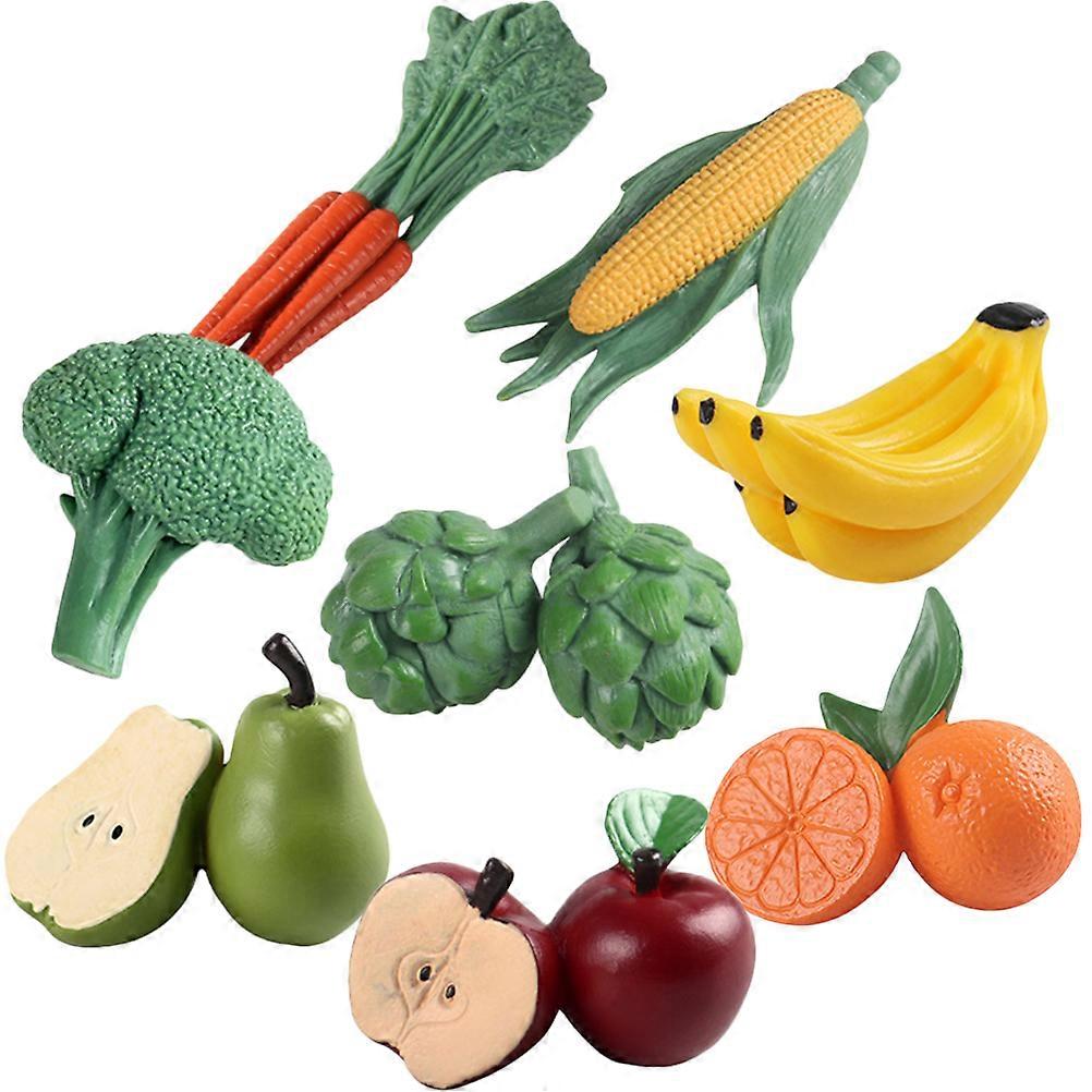 Simulation Fruits And Vegetables For Miniature Garden Display In Assorted Color Crafted From High-Grade Plastic Perfect For Home Use 8Pcs