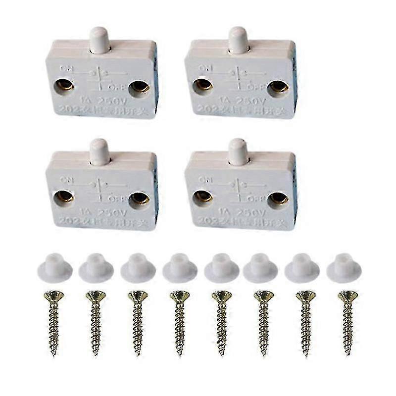 4-Pack White Cabinet Light Switch Compatible with 12V 24V 110V Voltage Edition 0724