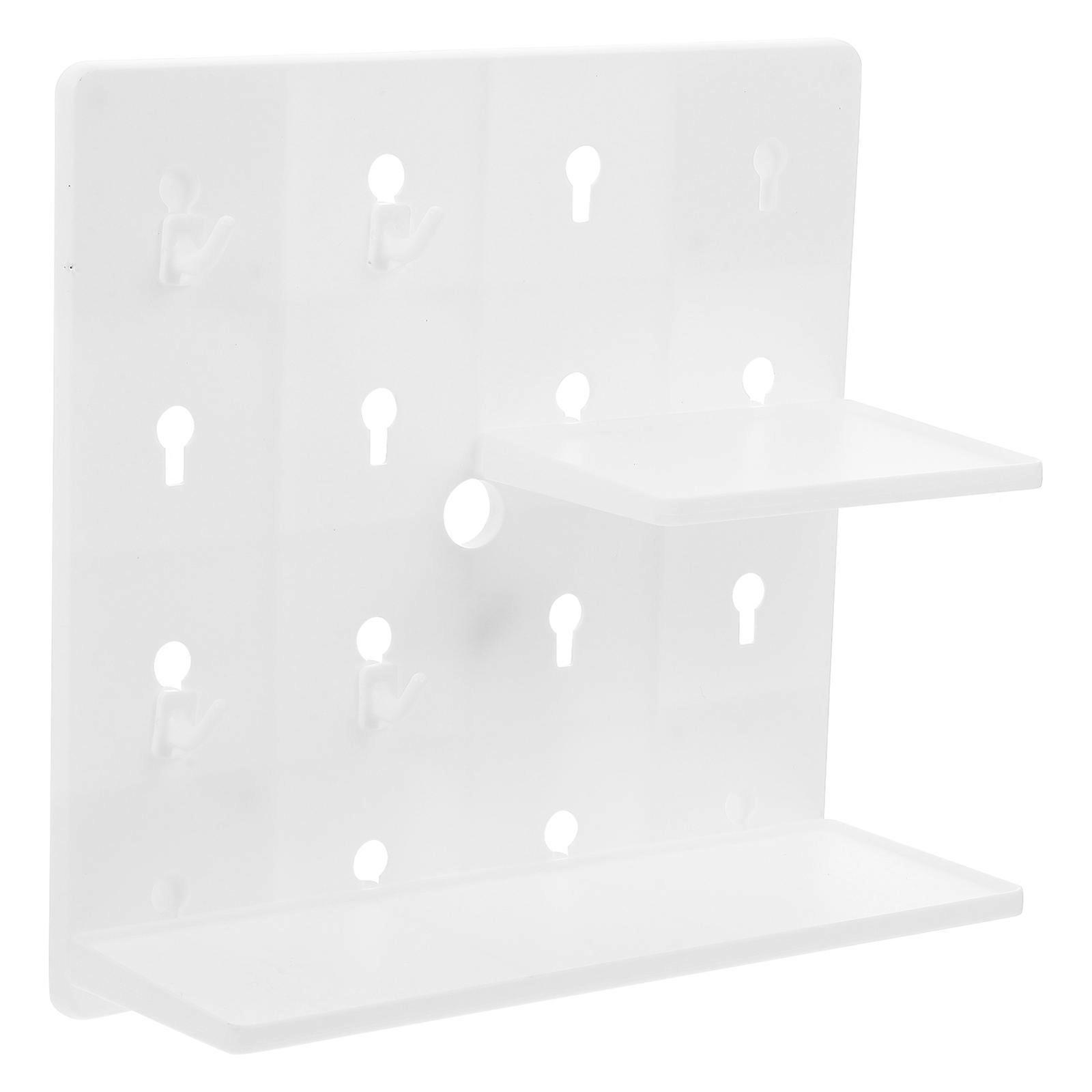 Wall Pegboard Organizers Simple Practical Design Space Saving 22X22cm ABS White 1Set