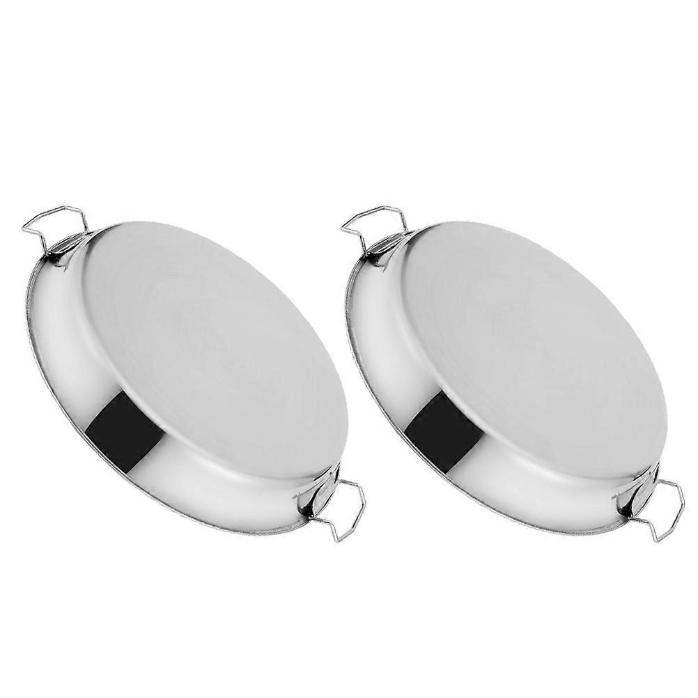 Steel Steaming Tray 2Pcs With Double Handle Suitable For Cooking And Food Preparation Compact Design High Temperature Resilience