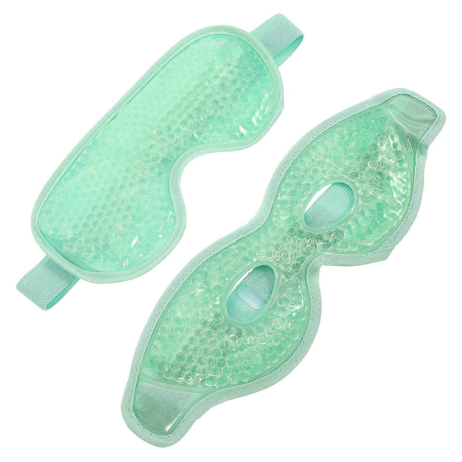 Gel Cold Mask For Eye Relief 2Pcs Green Reusable Stress Relief Home Use Product