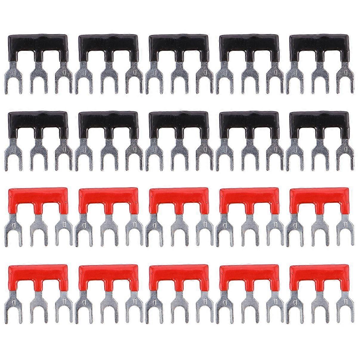 20pcs TB1503 Double Row Screw Terminal Shorting Strip Shorting Strips Red Black
