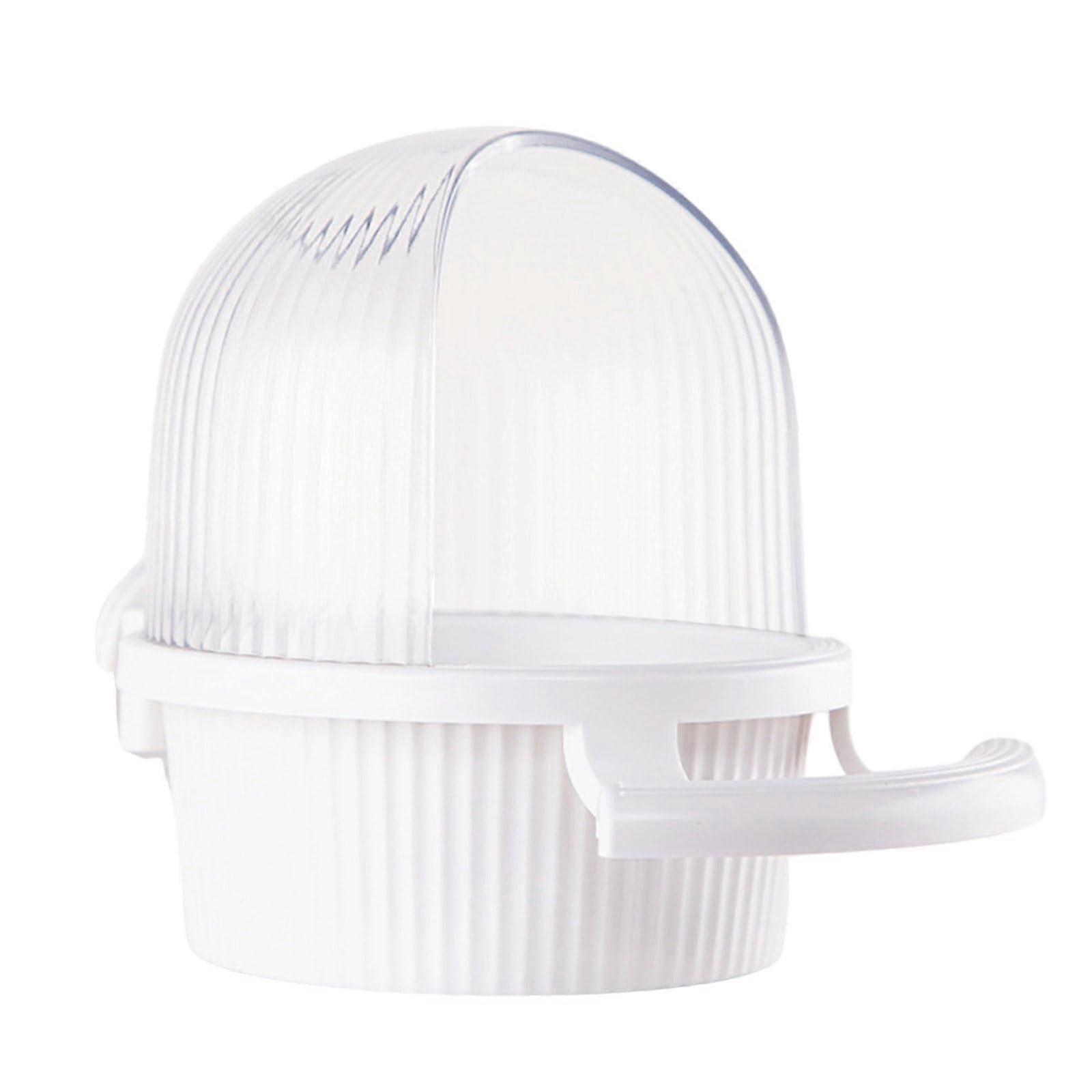 Parrot Feeder With High Capacity, Hanging Design, Food Container With Perch for Budgies and Cockatiels, White
