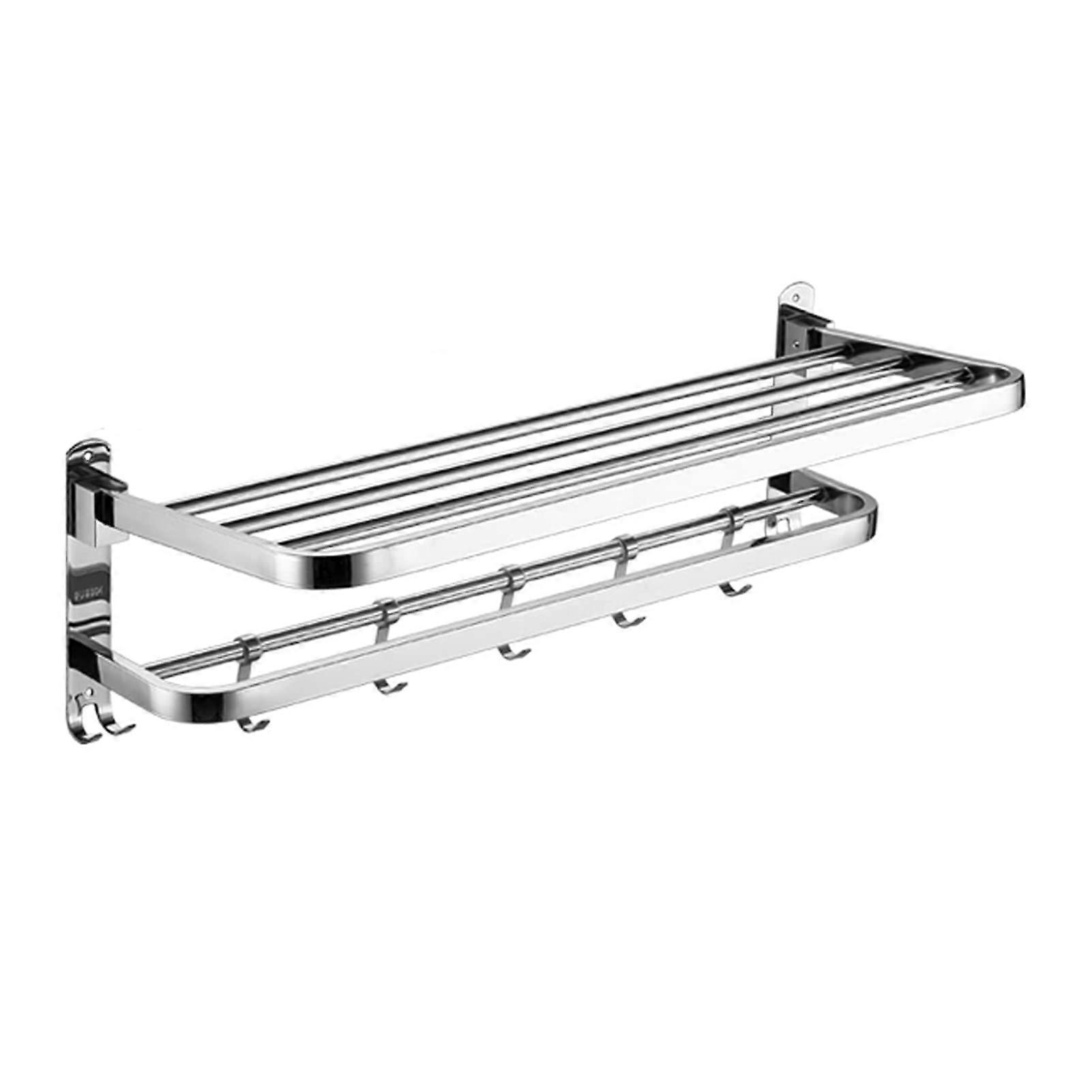 Bathroom shelves, towel holders, shelf with foldable towel holder, floating shelves (G Flat tube 70 cm)