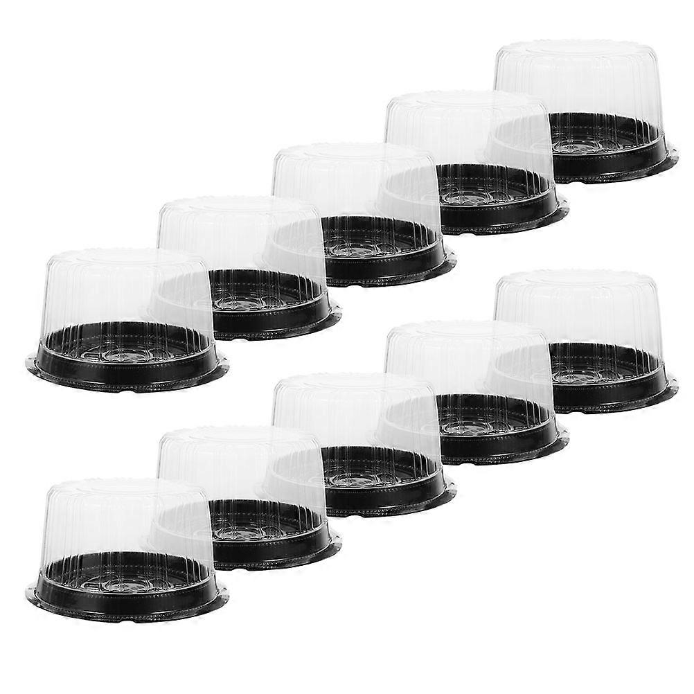 Cake Container With Lid For Bakery Mousse Cakes 25Pcs Round Transparent Plastic Sealing Wrapping Boxes For Parties And Events