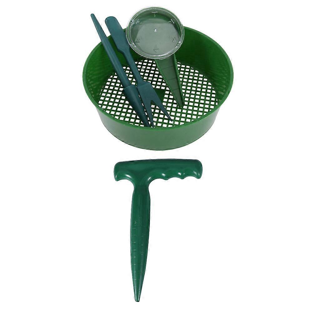 Garden Seeder Tool with Plastic Lightweight Durable Non Slip Handle for Planting Seedlings in Green Color