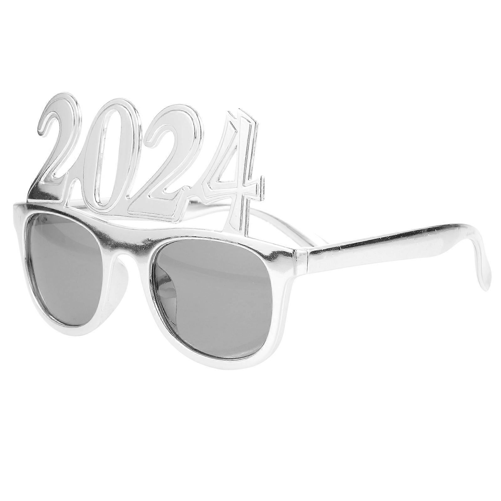 Plastic Silver Party Glasses Fun Novelty Eyewear for Year Celebrations Adults Comfortable Photo Booth Prop
