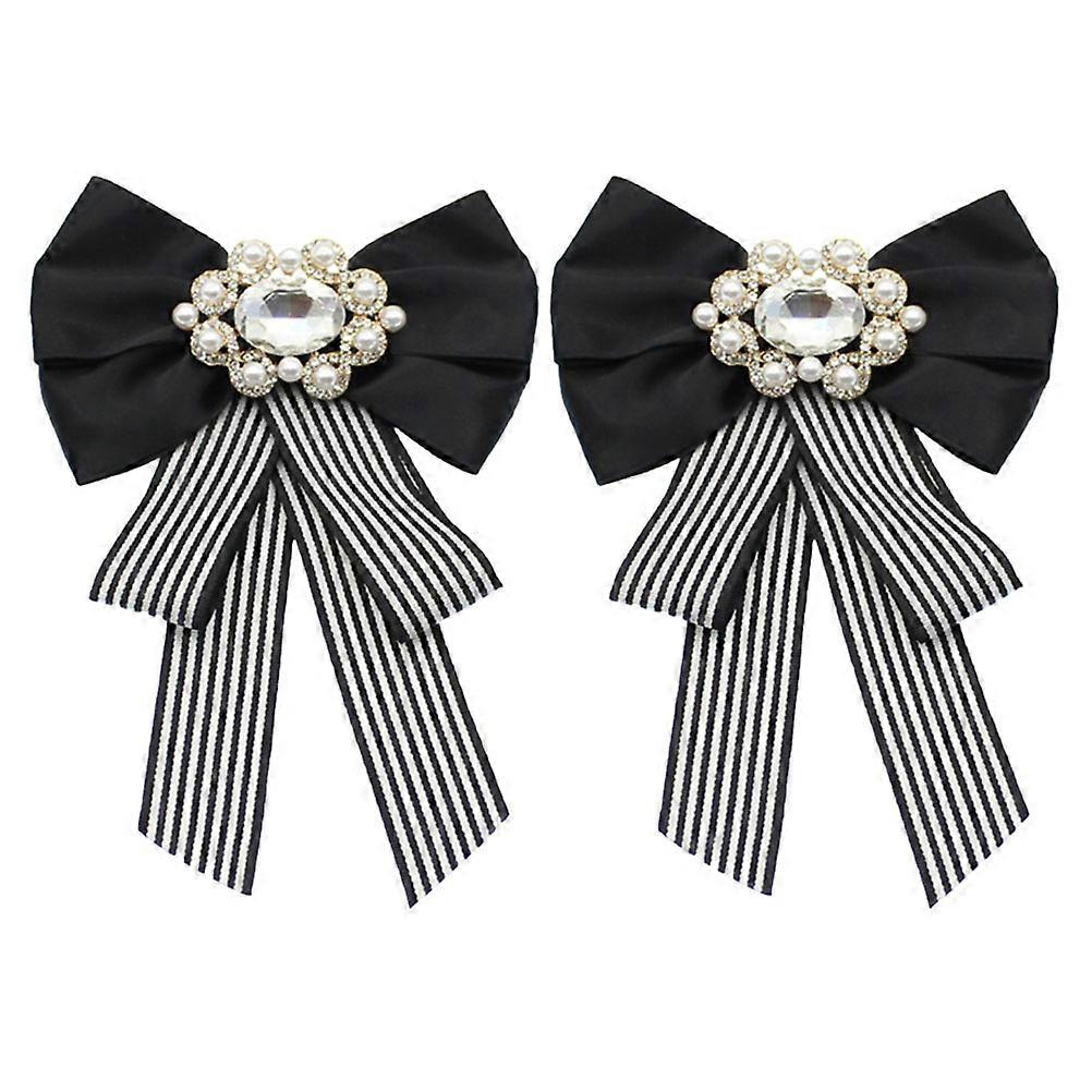 Here's a polished and professional product description based on your input:
 
**2pcs Stylish Bowknot Brooch Pin for Women – Elegant Bow Tie Collar