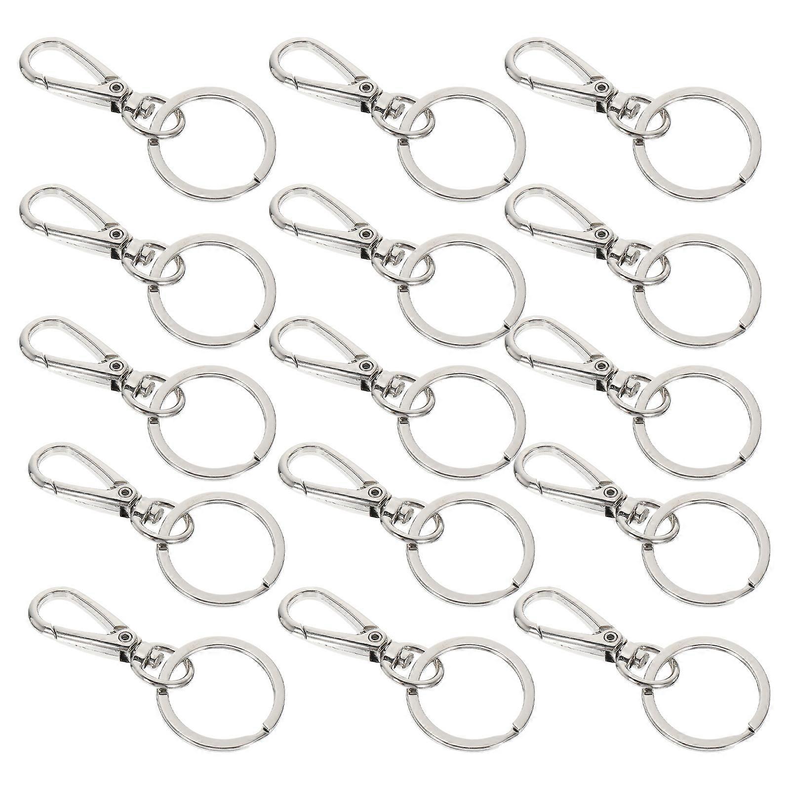 15 Pcs Zinc Alloy Keychain Buckles Key Ring Clip Simple Key Chain