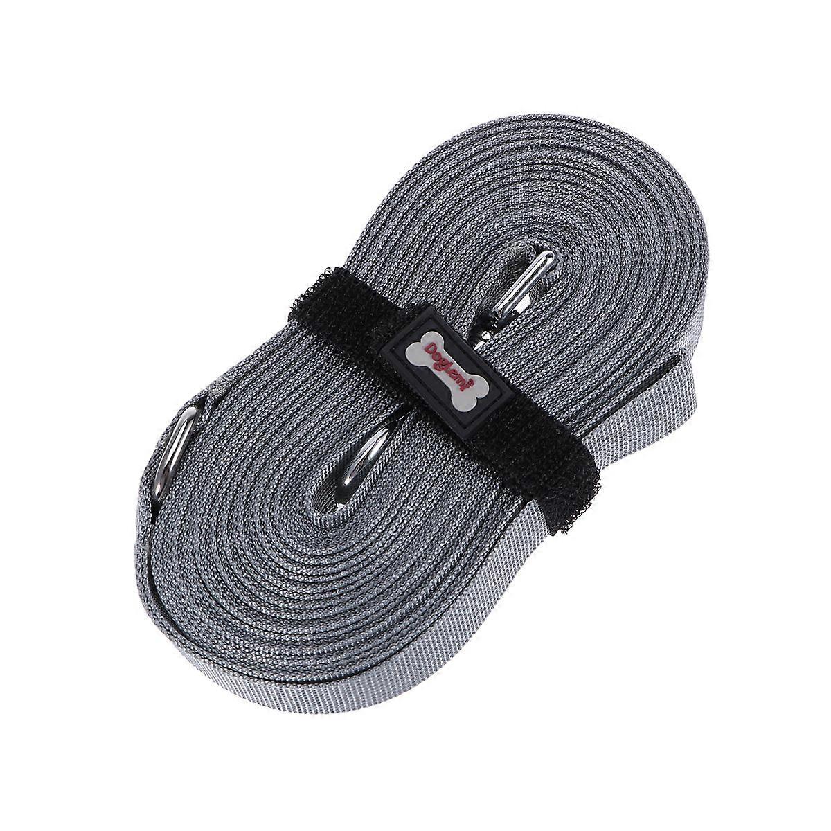 Pet Leash Nylon Tracking Rope Dog Controlling Strap for Training Grey